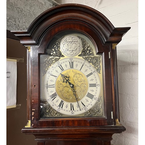 593 - Modern mahogany longcase clock 