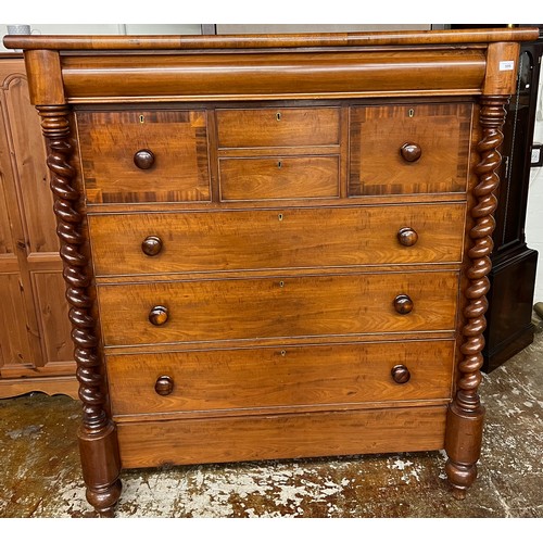 595 - Victorian mahogany scottish chest of drawers.151 cm high 132 cm wide