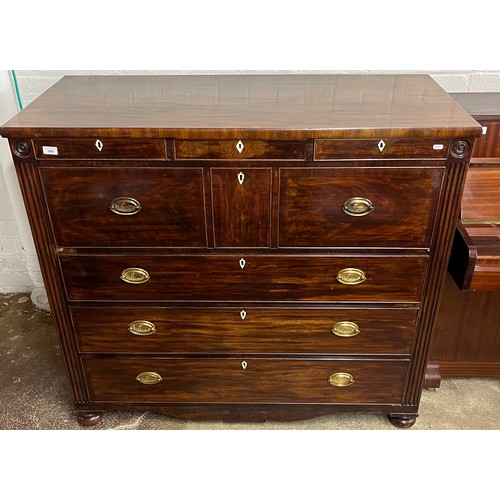 599 - 19th century mahogany secretaire chest of drawers with fitted interior.116 cm high 128 cm wide