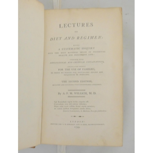 106 - WILLICH A. F. M.  Lectures on Diet & Regimen Being a Systematic Enquiry into the Most ... 