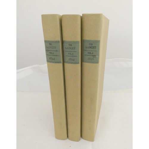 121 - The Lancet.  Vol. 1, 2nd ed.; Vol. 2, 2nd ed. & Vol. 10. 3 vols. Rebound brds., marble... 