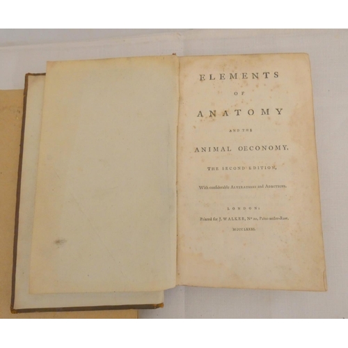 125 - (SIMMONS SAMUEL F.).  Elements of Anatomy & the Animal Oeconomy. 3 eng. diags. Old cal... 