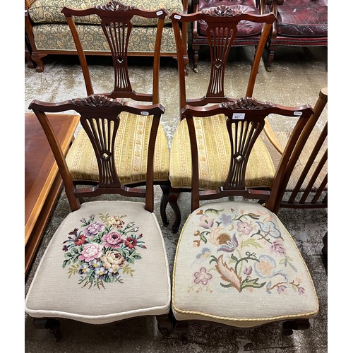 607 - Four mahogany bedroom/drawing room chairs