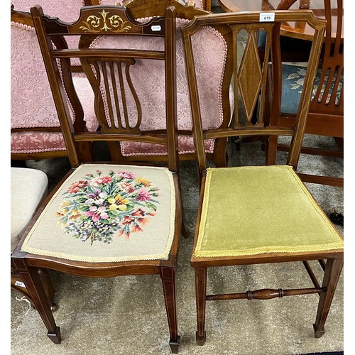 619 - Two inlaid bedroom chairs