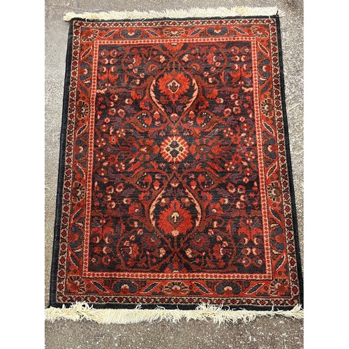 626 - Pair of red patterned samarkand rugs.94 cm X 67 cm 