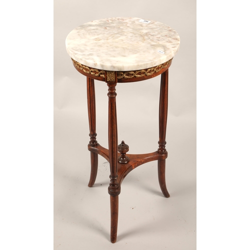 562 - Marble top occasional side table with ornate brass decoration