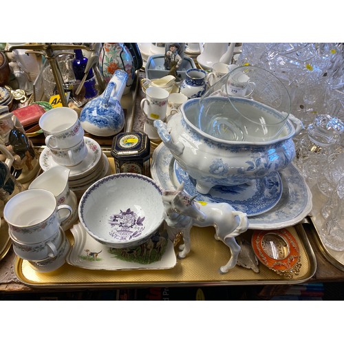 277 - Lladro unicorn figure, Royal Albert part tea service, tureen, etc