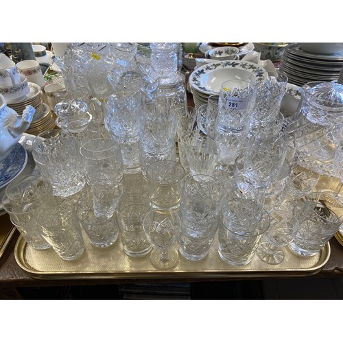 281 - Large quantity of crystal, mostly glasses