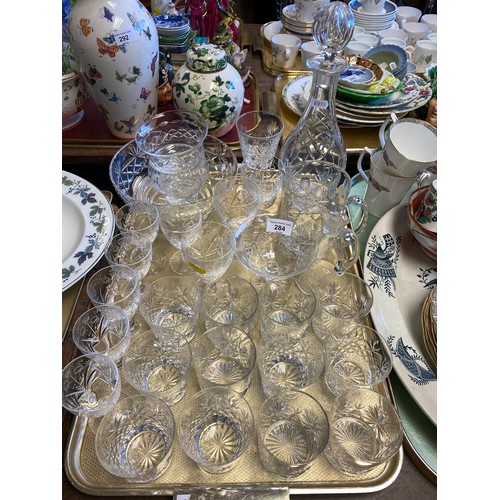 284 - Quantity of crystal glassware, some Edinburgh, to include wine glasses, decanter, etc