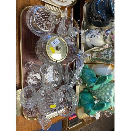 299 - Quantity of crystal, including Edinburgh, to include clock, swan figure, basket, etc