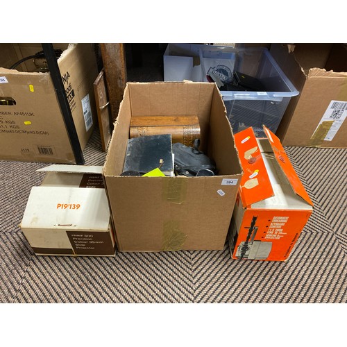 394 - Box of assorted cameras, lenses, etc