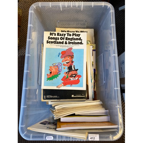 412 - Box of assorted music-related books, etc