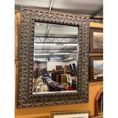 494 - Modern framed rectangular lounge mirror, 124cm x 94cm