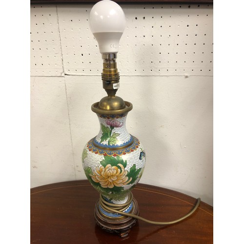 561 - Cloisonne enamel style table lamp