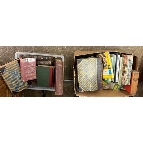 640 - Two boxes of various books, including various volumes of Punch (2)