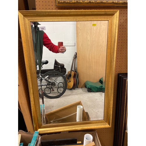 504 - Gilt framed bevelled edged wall mirror 62 x 87 cm