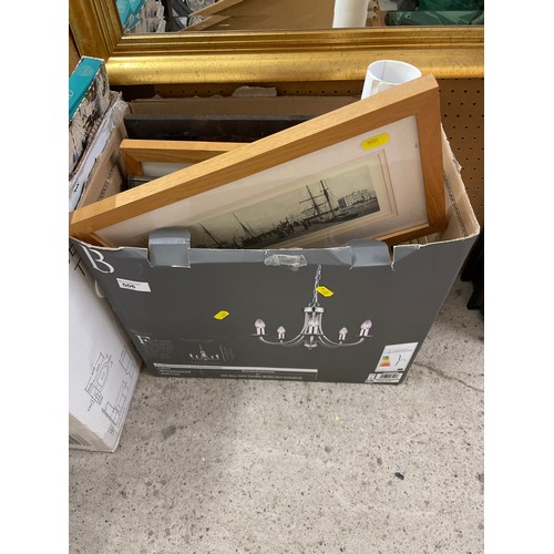 506 - Box of pictures, mainly prints