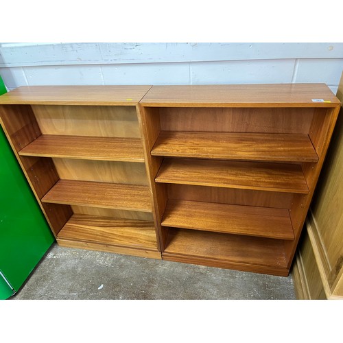 665 - Pair of teak book cases, 76 x 23 x 107 cm  (2)