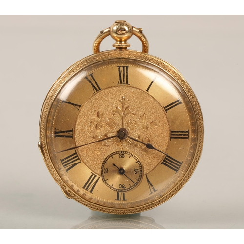 101 - Ladies 14 ct gold open face pocket watch46.5 grams