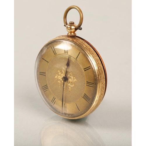 103 - Ladies 18 k gold open face pocket watch .weight 50.4 grams