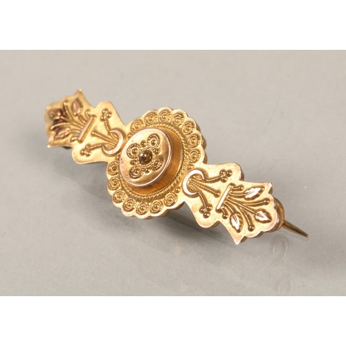 111 - 9 ct gold brooch with another (2)