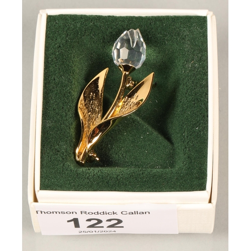 122 - Swarovski tulip brooch in box