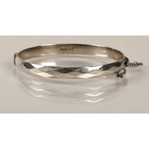 141 - Silver bangle, napkin ring, Musical compact