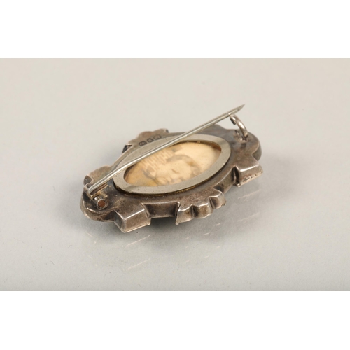 62 - Silver mourning Brooch