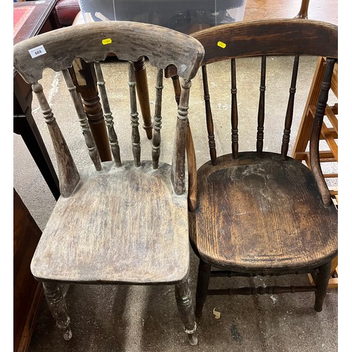 669 - Two  spindle back  chairs (2)