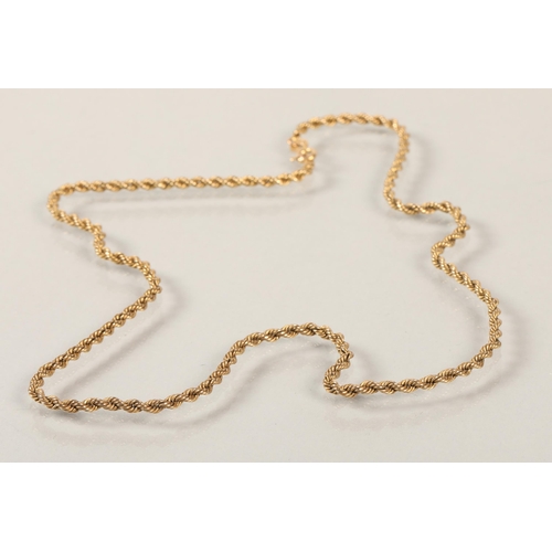 71 - 9 ct gold rope chain,3 grams