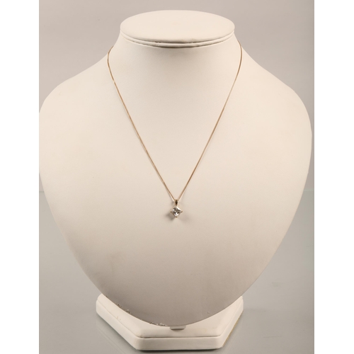 77 - 9ct gold chain with white stone pendant1.7 grams