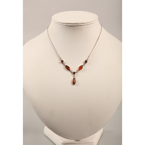 78 - Silver and Amber necklace