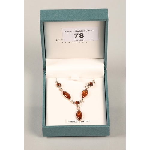 78 - Silver and Amber necklace