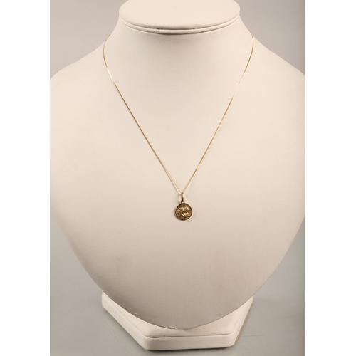 86 - 9 ct gold chain with gold pendant.2 grams