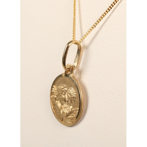 86 - 9 ct gold chain with gold pendant.2 grams