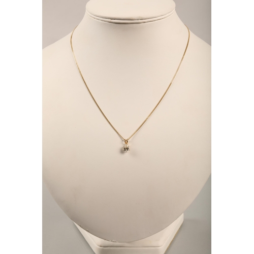 89 - 9 ct gold chain with white stone pendanttotal weight 2.3 grams