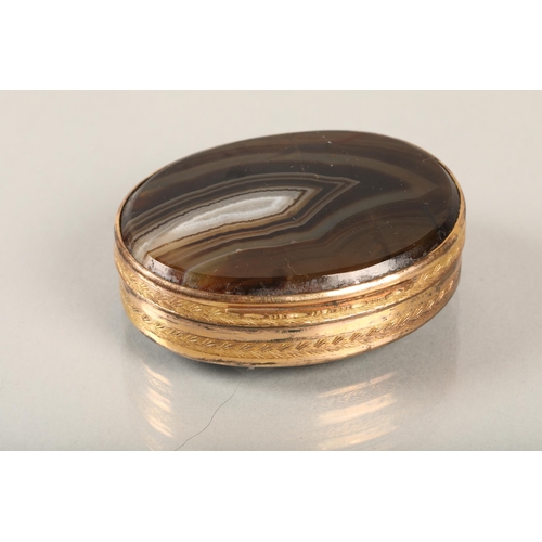 93 - Gilt and agate pill box