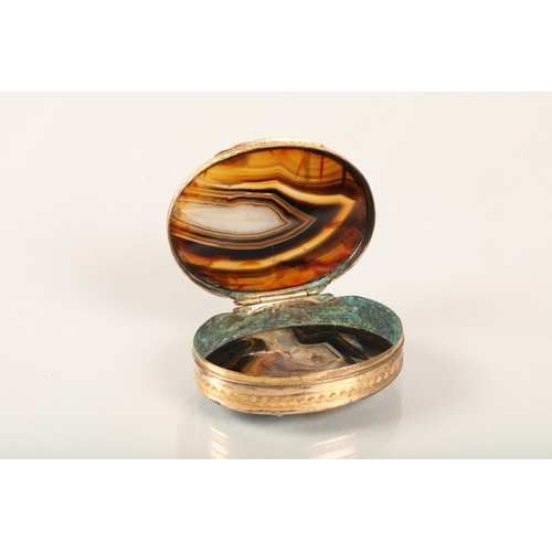 93 - Gilt and agate pill box