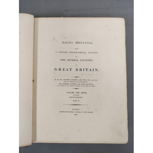 57 - LYSONS D. & S.  Magna Britannia, vols. re. Devonshire. 2 vols. Fldg. & other eng. plates, ma... 