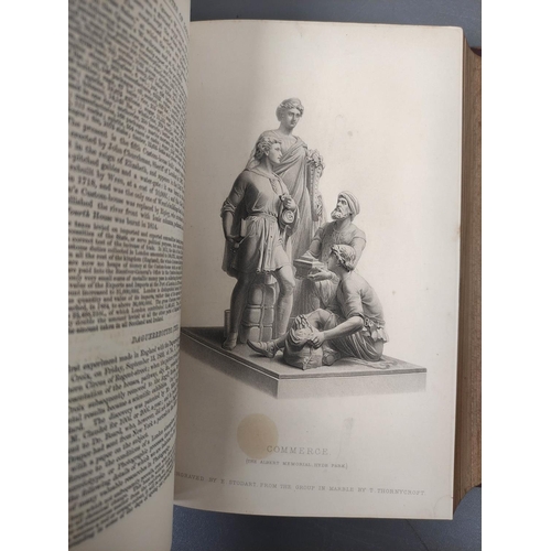 58 - KNIGHT CHARLES.  London. 6 vols. in three. Eng. illus. Rubbed half red morocco. Virtue & Co., n.... 