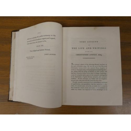 65 - ANSTEY CHRISTOPHER.  The Poetical Works ... With Some Account of the Life & Writings of the Auth... 