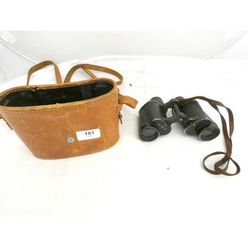 181 - Railway Interest. Carl Zeiss LMS leather cased binoculars.