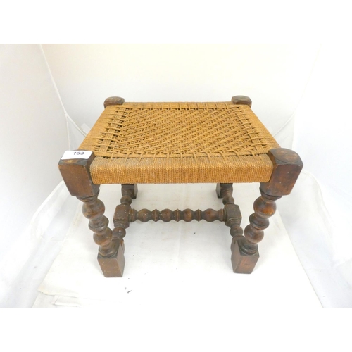 183 - Antique country style foot stool