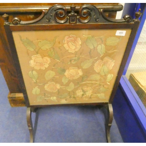 495 - Antique tapestry fire screen.