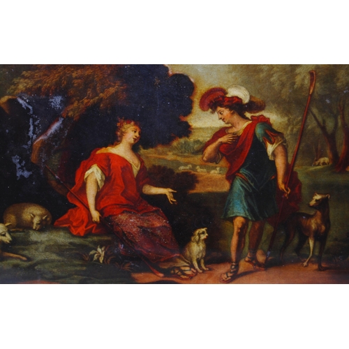 316 - After Pierre Berchet (French, 1659 - 1720)'The Shepherd and Shepherdess' and 'The Milking Maid'Colou... 