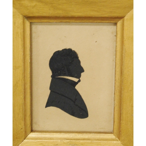 318 - Group of Regency silhouette portraits, c. early 19th century, enclosed in various frames, largest 9c... 