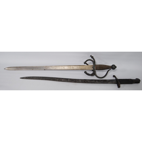 268 - German 1860 sabre sword, the forte bearing the initials AC (Alex Coppel), steel pommel, black handle... 