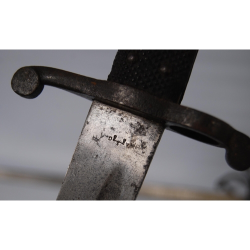 268 - German 1860 sabre sword, the forte bearing the initials AC (Alex Coppel), steel pommel, black handle... 