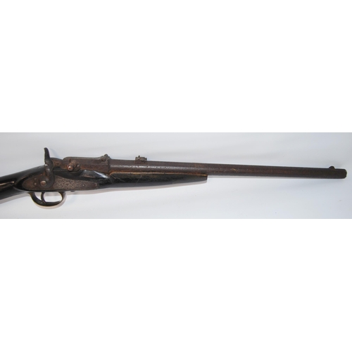 261 - Early 19th century flintlock rifle by Phelps of London, with replacement stock, brass trigger guard,... 