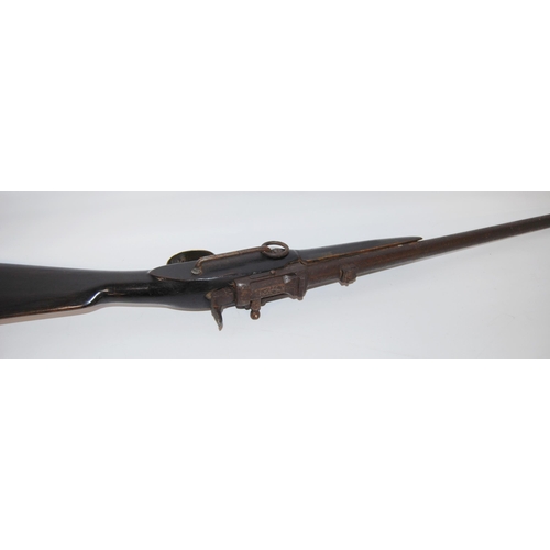 261 - Early 19th century flintlock rifle by Phelps of London, with replacement stock, brass trigger guard,... 